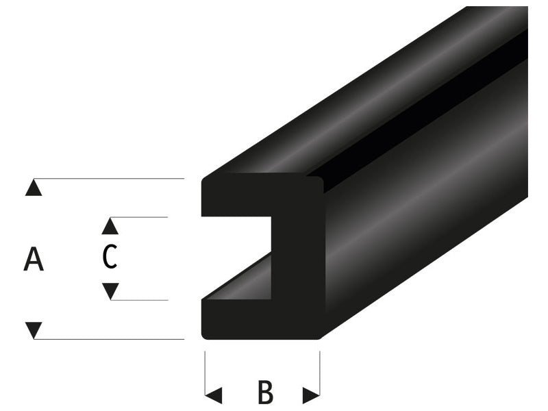 Raboesch profil gumový U 4.8x8mm 2m