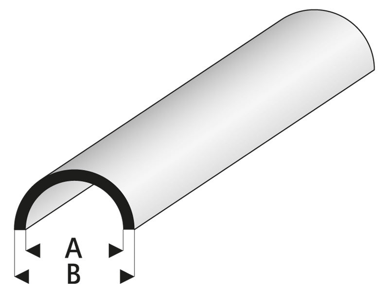 Raboesch profil ASA trubka půlkruhová 3.5x5x330mm (5)