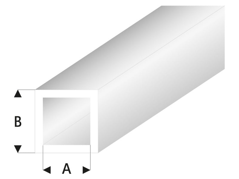 Raboesch profil ASA trubka čtvercová transparentní bílá 4x5x330mm (5)
