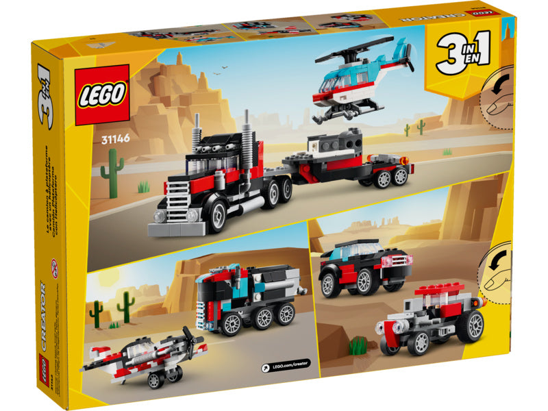 LEGO Creator - Náklaďák s plochou korbou a helikoptéra