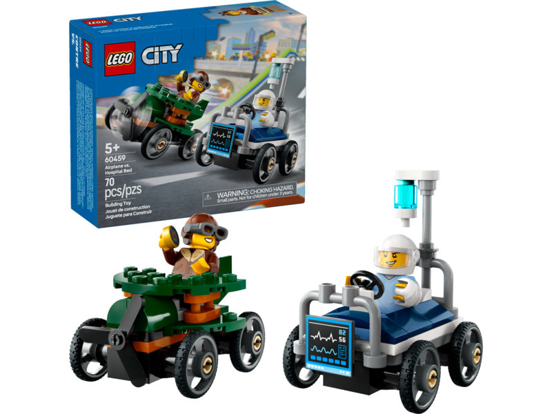 LEGO City - Závodní balíček: Letadlo vs. nemocniční lůžko