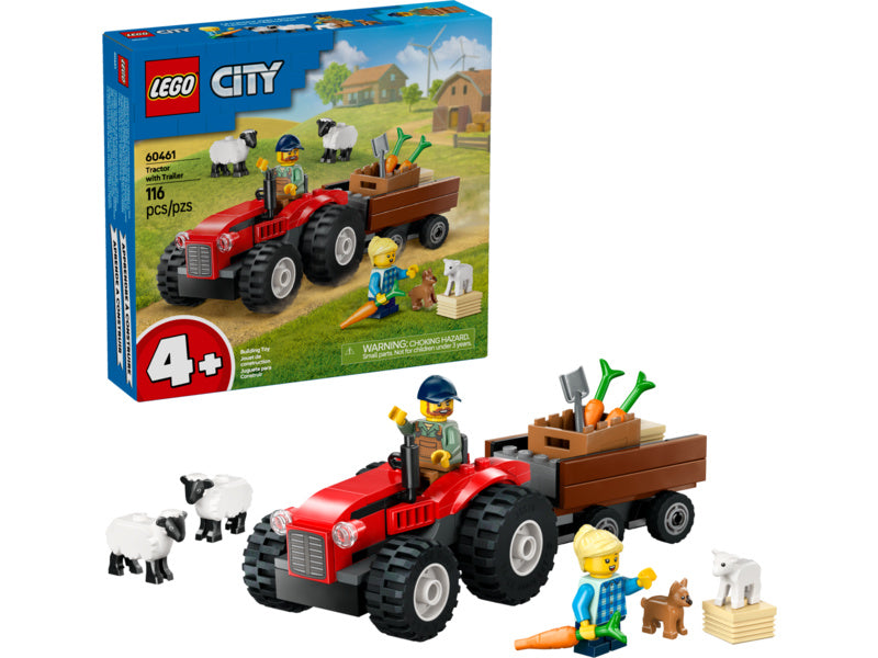 LEGO City - Červený traktor s přívěsem a ovcemi