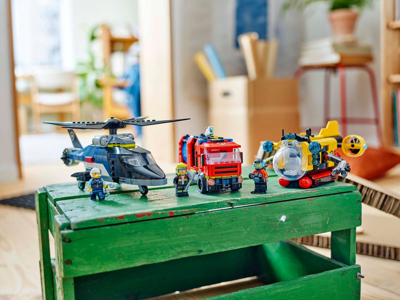 LEGO City - Remix: Helikoptéra, hasičský vůz a ponorka