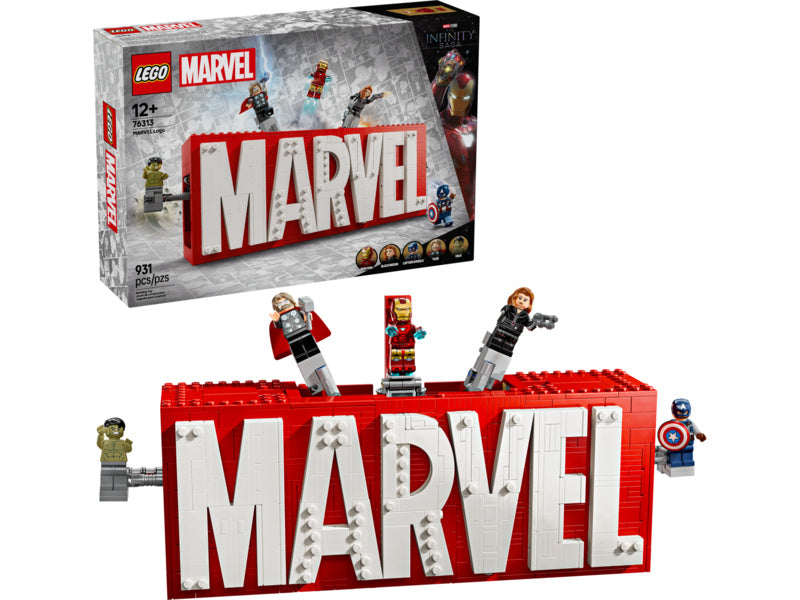 LEGO Marvel - Logo MARVEL a minifigurky