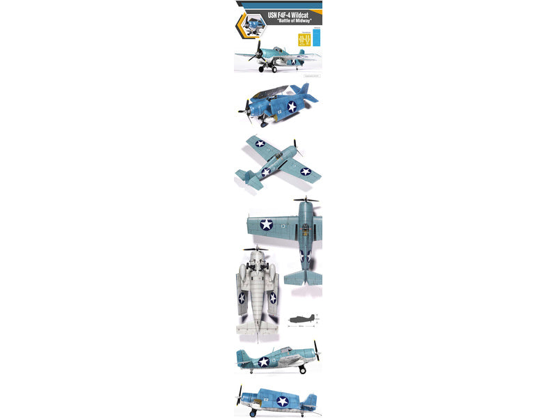 Academy USN F4F-4 Wildcat Battle of Midway (1:48)