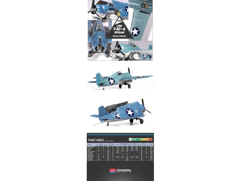 Academy USN F4F-4 Wildcat Battle of Midway (1:48)