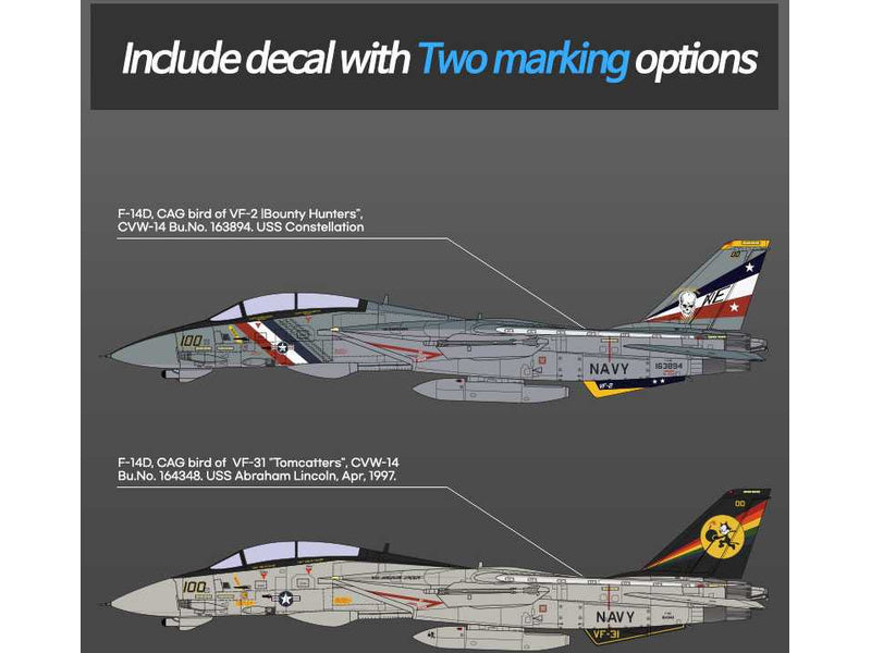 Academy USN F-14D VF-2 Bounty Hunters (1:72)