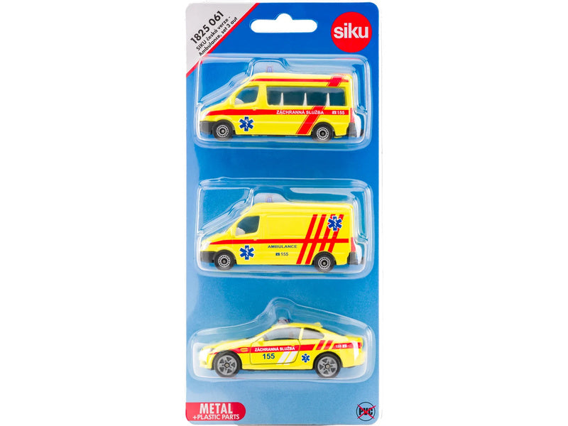 SIKU Blister - Ambulance sada 3 aut (česká verze) 1:50