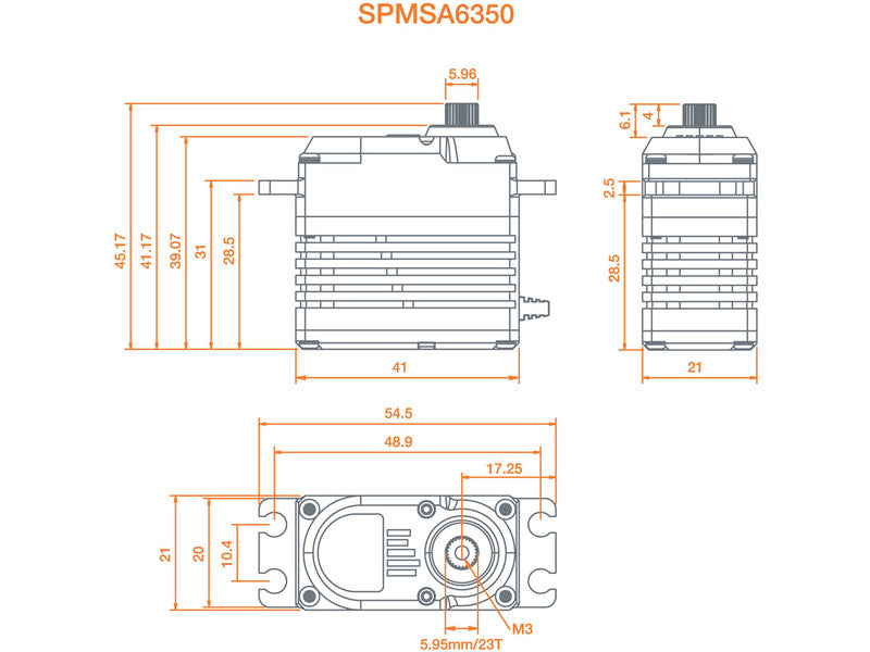 Spektrum servo A6350 61.4kg.cm 0.095s/60° BL HV 23T