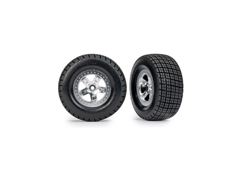 Traxxas kolo 2.2/3.0", disk SCT polomatný chrom, pneu Hoosier (2) (2WD přední)