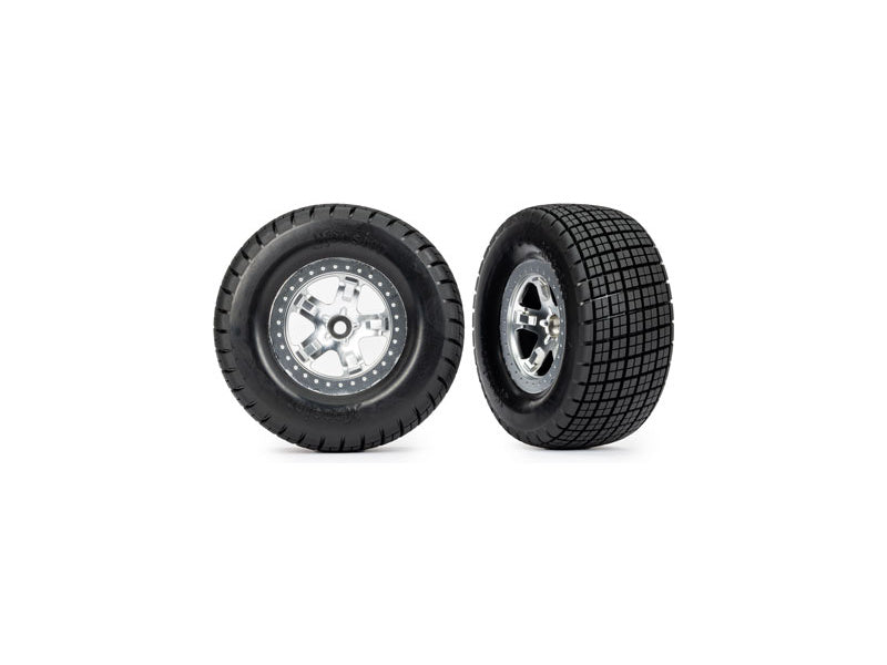 Traxxas kolo 2.2/3.0", disk SCT polomatný chrom, pneu Hoosier (2) (2WD zadní, 4WD)