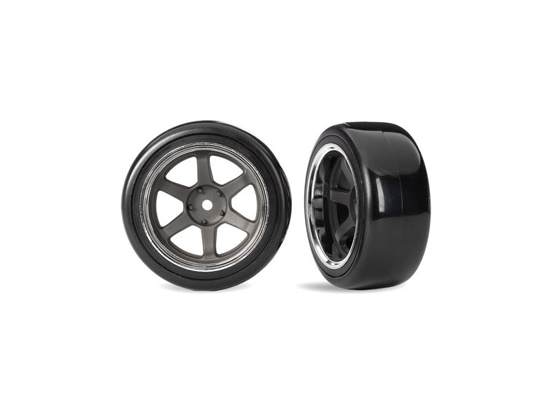 Traxxas kolo 1.9", grafitově šedý disk, pneu drift měkká přední (2)