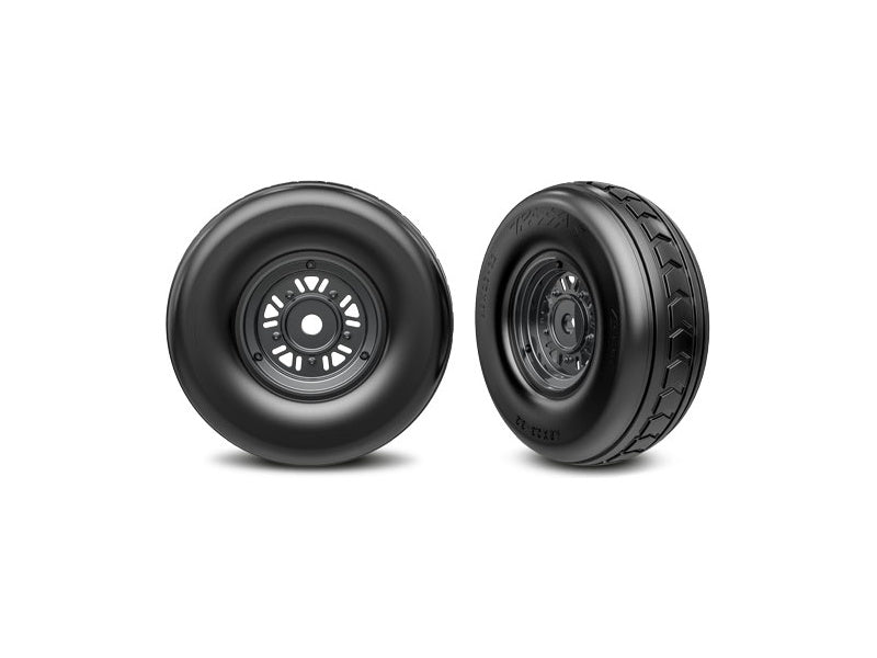 Traxxas kolo 3.2/4.9", disk Sand Car černý chrom, pneu (přední) (pár)