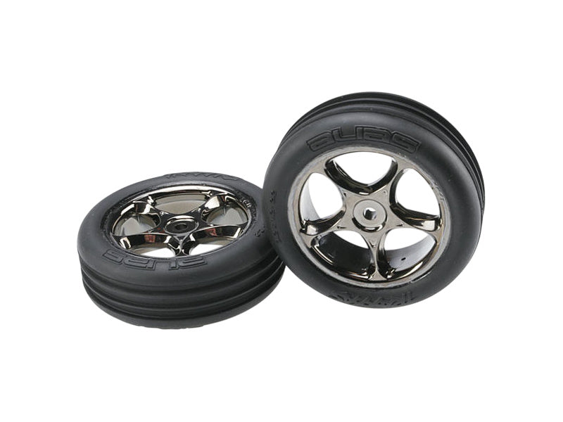 Traxxas kolo 2.2", disk Tracer černý chrom, pneu Ribbed (2)