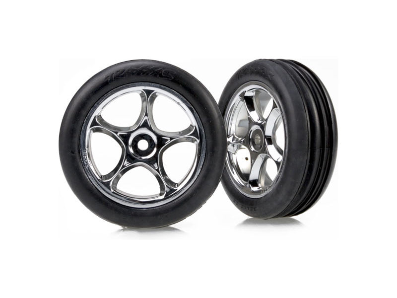Traxxas kolo 2.2", disk Tracer stříbrný, pneu Ribbed (2)