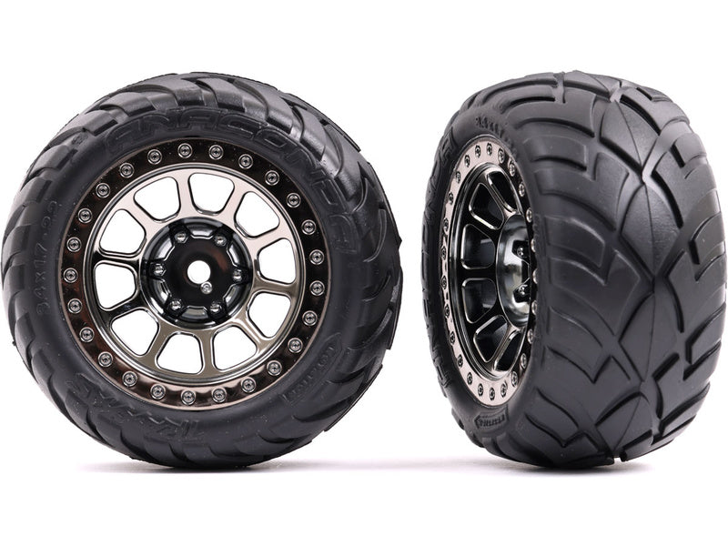 Traxxas kolo 2.2", disk černě chromovaný, pneu Anaconda (2) (zadní)