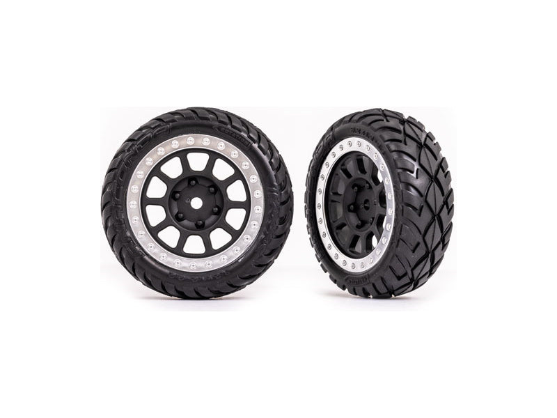 Traxxas kolo 2.2", disk šedý/chromovaný, pneu Anaconda (2) (přední)