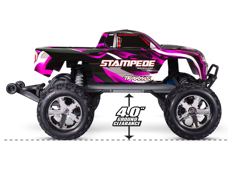 Traxxas Stampede 1:10 BL-2s RTR růžový