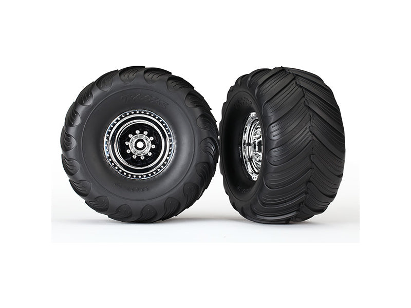 Traxxas kolo 2.0/3.0", disk chrom, pneu Terra Groove (pár)