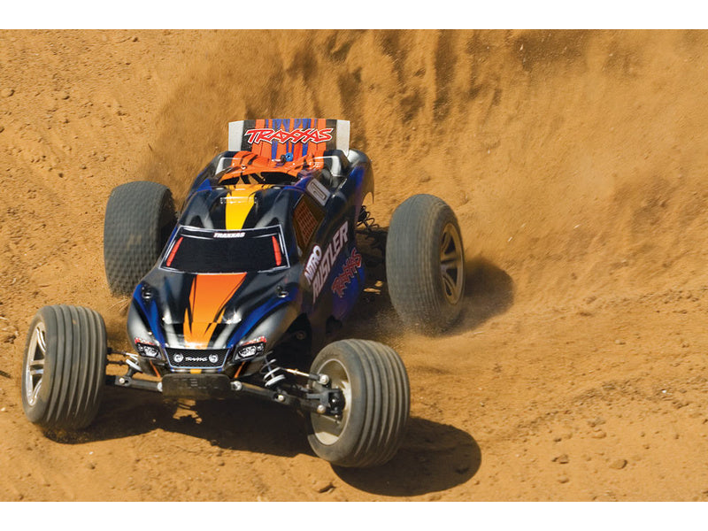 Traxxas Nitro Rustler 1:10 RTR stříbrno-modrý