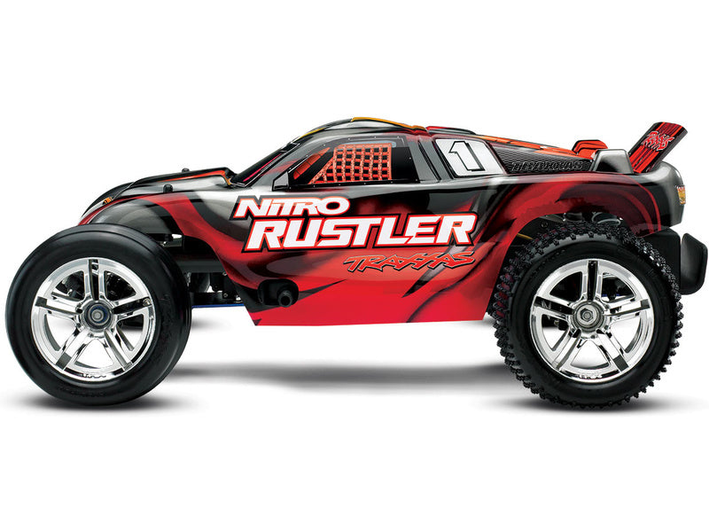 Traxxas Nitro Rustler 1:10 RTR stříbrno-modrý