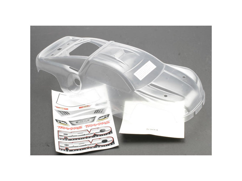 Traxxas karosérie čirá, samolepky: Revo Platinum