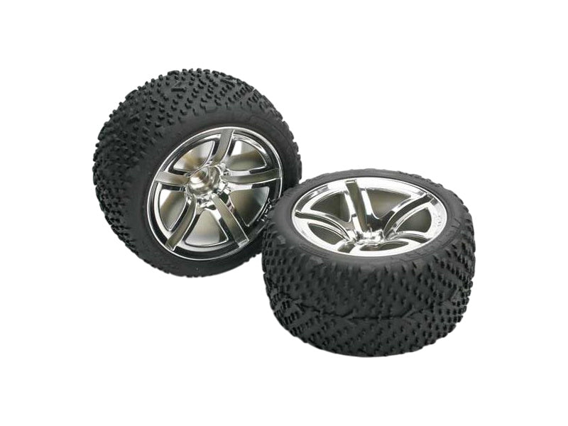 Traxxas kolo 2.8", Twin-Spoke stříbrný disk, pneu Victory (2)