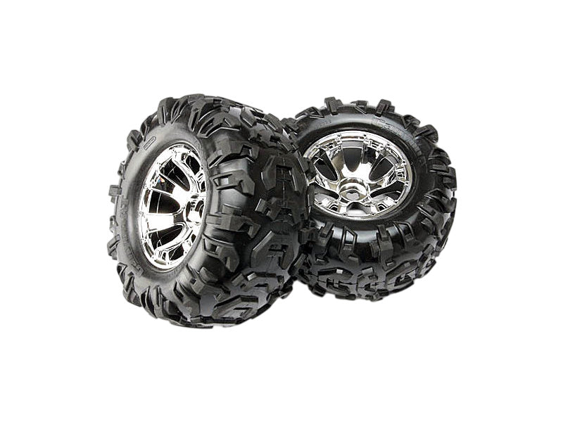 Traxxas kolo 3.8", disk Geode stříbrný S17, pneu Canyon AT (2)