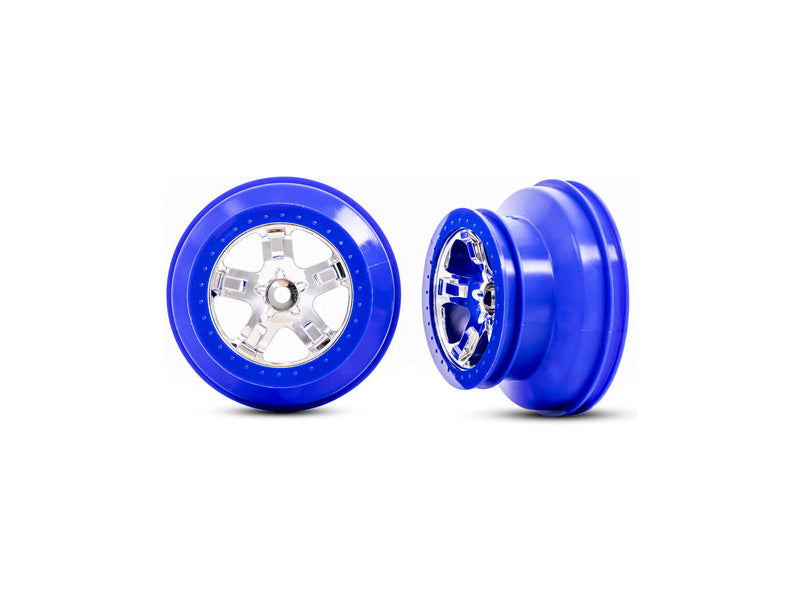 Traxxas disk 2.2/3.0" SCT chromovaný/modrý (2) (2WD přední)