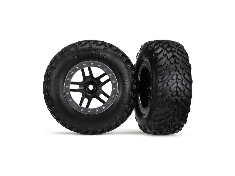 Traxxas kolo 2.2/3.0", disk SCT Split-Spoke černý-saténový, pneu SCT S1 (2)