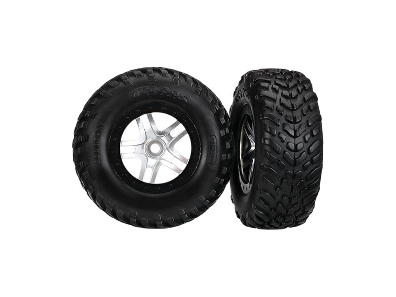 Traxxas kolo 2.2/3.0", disk SCT Split-Spoke stříbrný-černý, pneu SCT S1 (2)