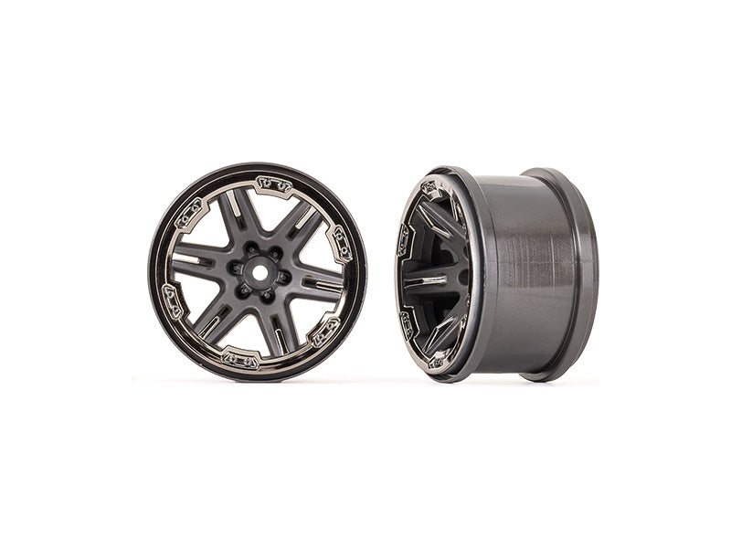 Traxxas disk 2.8" RXT uhlově šedý/černý chrom (2)