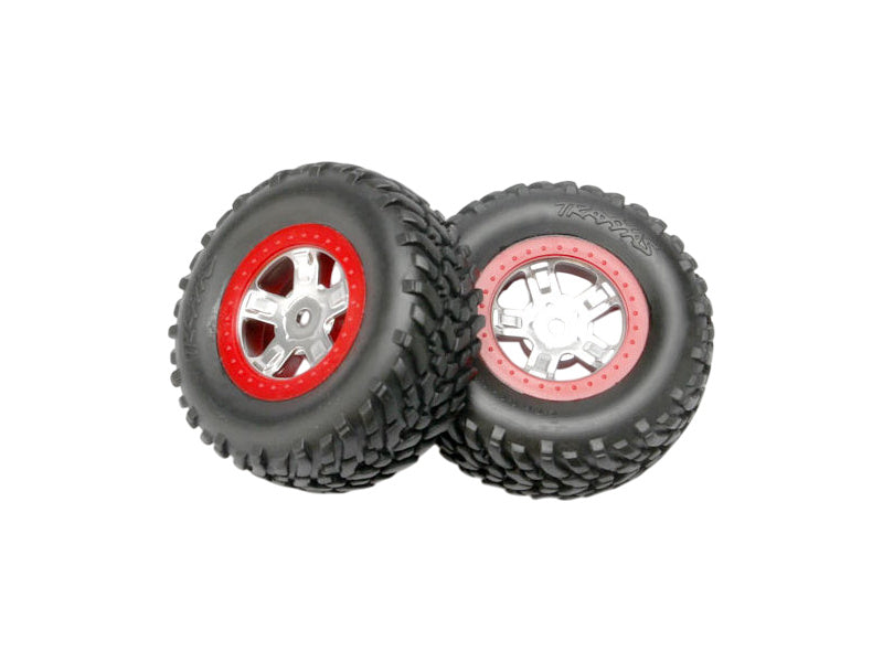 Traxxas kolo 1.4/1.8", disk SCT saténový-červený, pneu SCT (2)