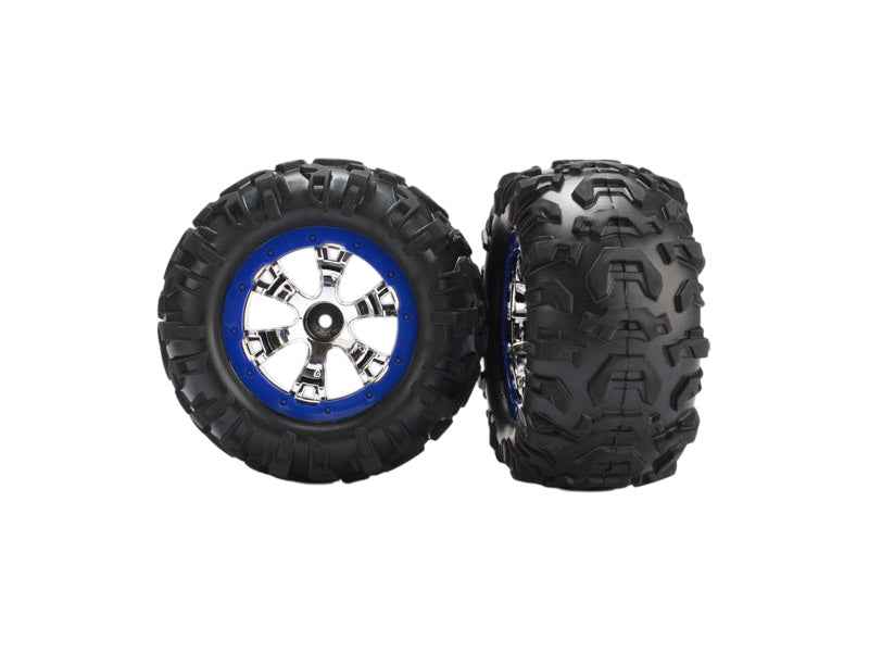 Traxxas kolo 2.2", disk Geode chrom-modrý, pneu Canyon AT (pár)