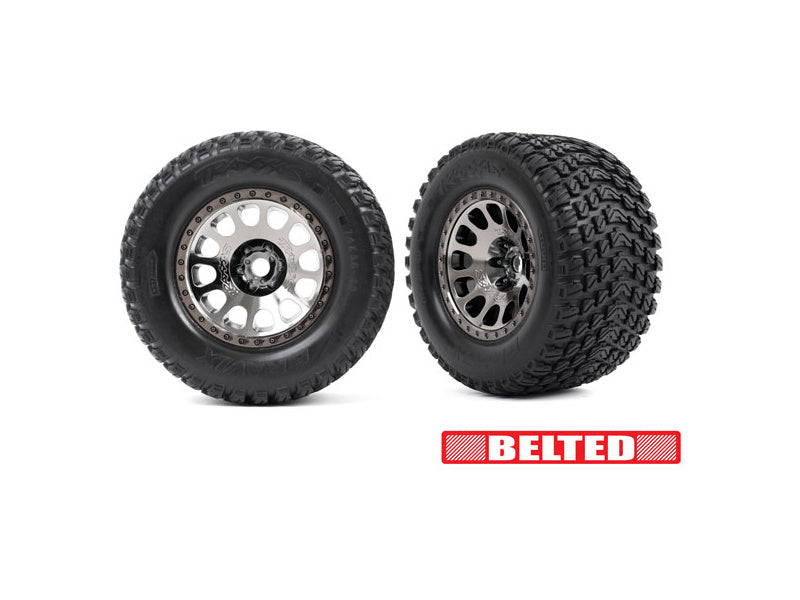 Traxxas kolo 4.3/5.7", disk XRT Race černý chrom, pneu Gravix (pár)