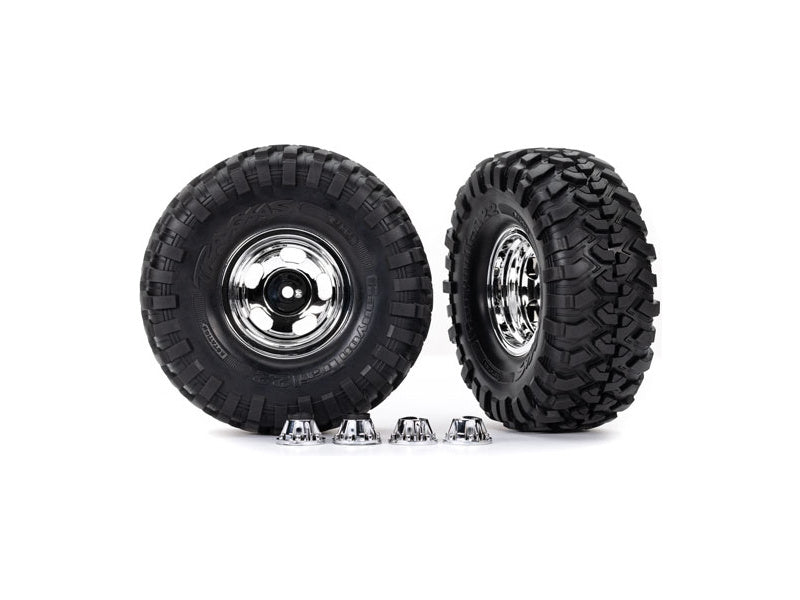 Traxxas kolo 2.2", disk s poklicemi chromovaný, pneu Canyon Trail (2)