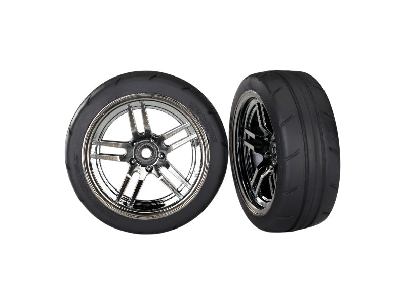 Traxxas kolo 1.9", disk split-spoke černý chrom, pneu Response (2) (přední)