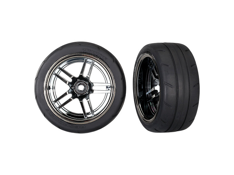 Traxxas kolo 1.9", disk split-spoke černý chrom, pneu Response (2) (zadní)