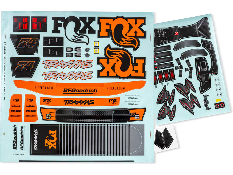 Traxxas samolepky Unlimited Desert Racer Fox