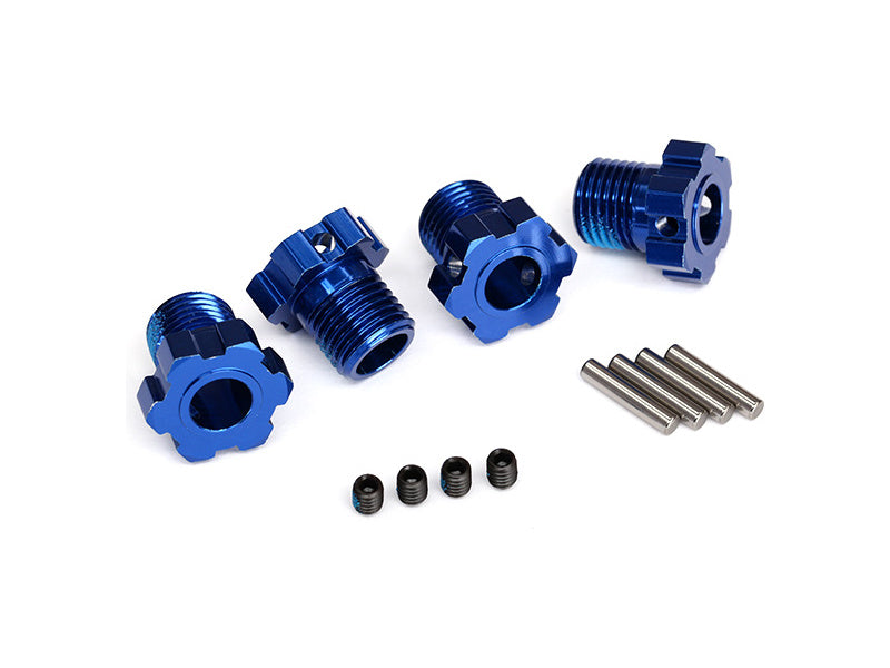 Traxxas náboj kola 17mm drážkovaný hliníkový modrý (4)