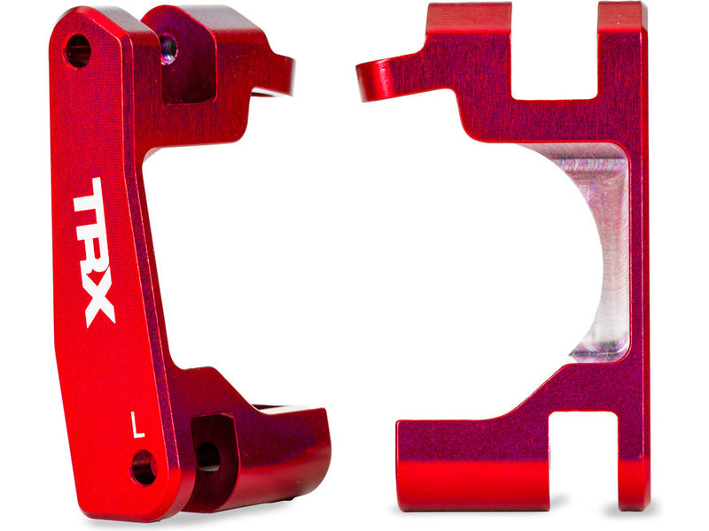 Traxxas těhlice přední hliníková červená (pár) (pro #9080)