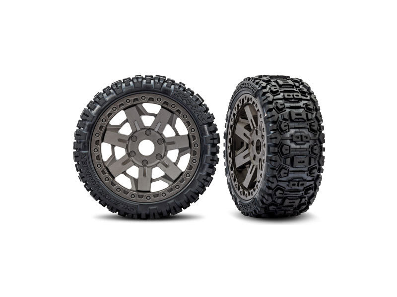 Traxxas kolo 3.0", disk šedý, pneu Sledgehammer belted (2)