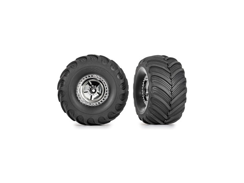Traxxas kolo 1.3", kola chrom, pneu Terra Groove (2)