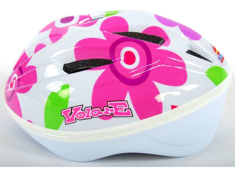 Volare - Dětská přilba Deluxe 51-55cm květiny červená, růžová