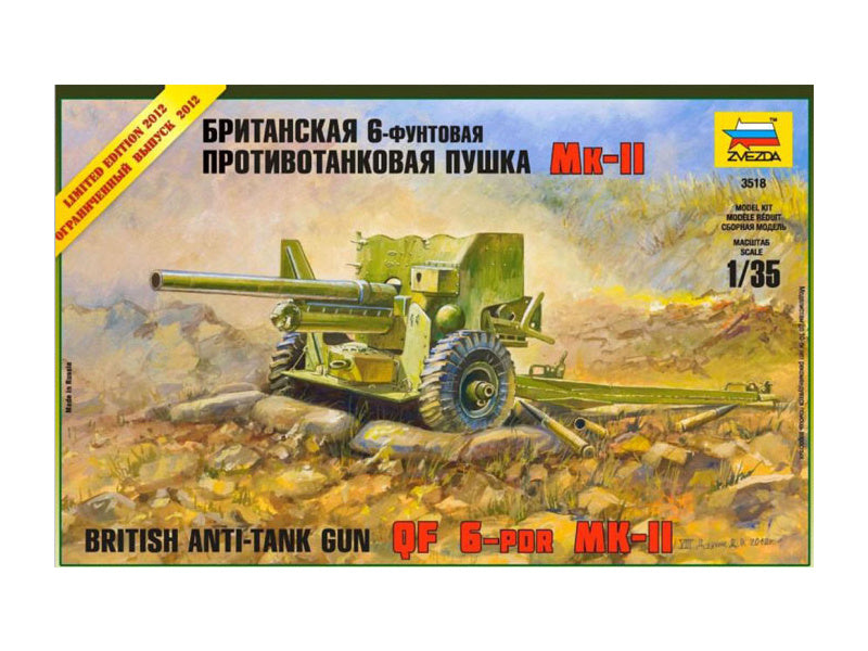 Zvezda britská protitanková zbraň QF 6-PDR MK-II (1:35)