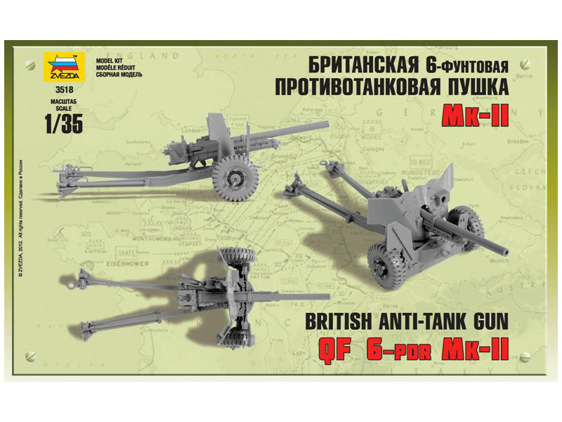 Zvezda britská protitanková zbraň QF 6-PDR MK-II (1:35)