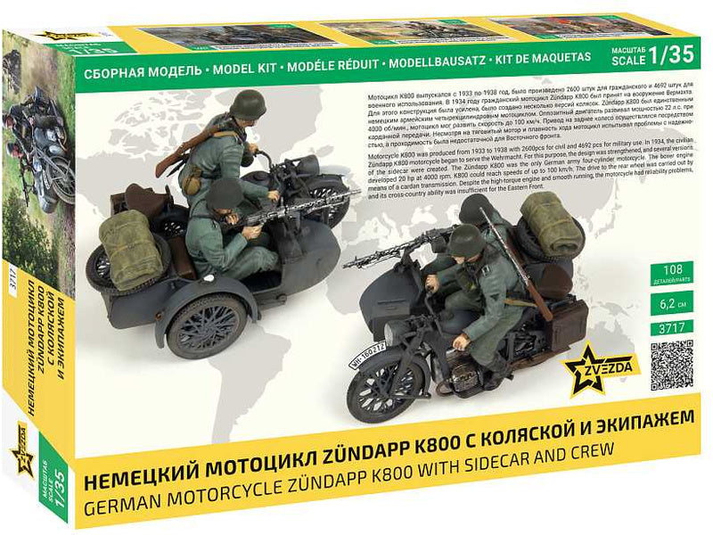 Zvezda Zuendapp K800 Motorcycle w/sidecar (1:35)