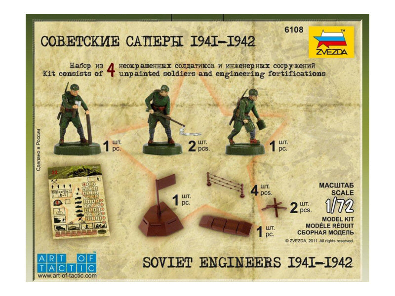 Zvezda figurky - sovětští ženisté WWII (1:72)