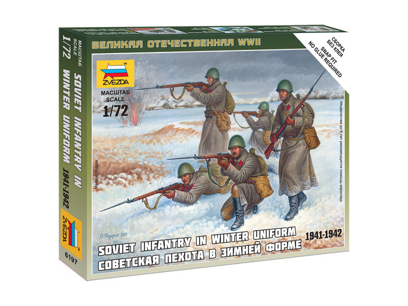 Zvezda figurky - sovětská pěchota (zimní uniforma) (1:72)