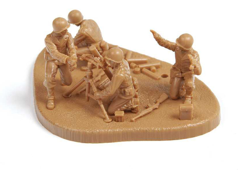 Zvezda figurky US 81mm Mortat w/crew (Snap Fit) (1:72)